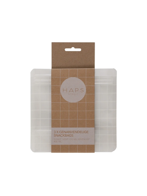 haps nordic transparent check reusable snack bag 400ml