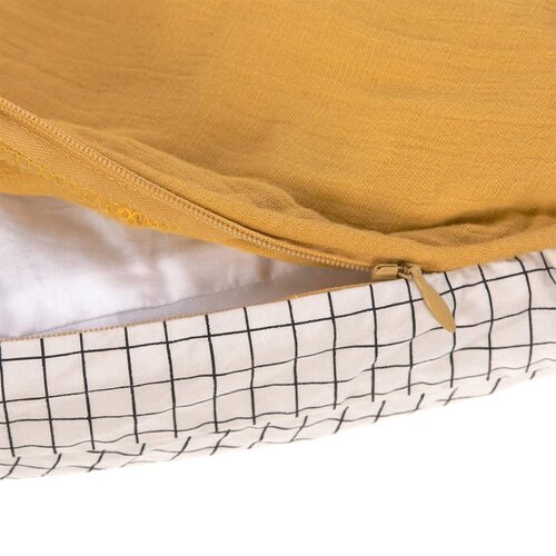 lassig Seat Cushion Muslin mustard 100 x 100 cm