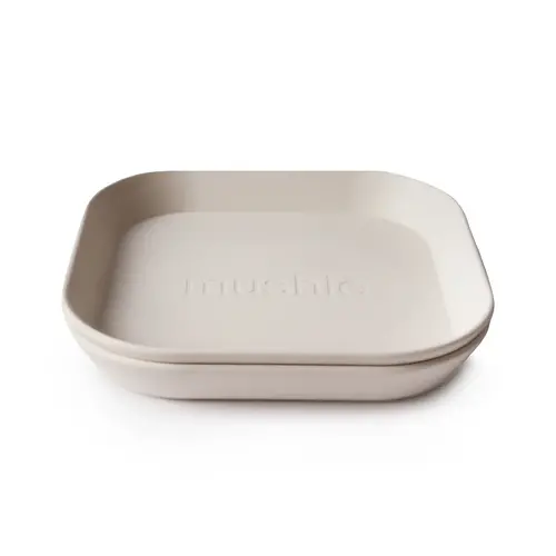 mushie PLATES square - Ivory (2PCS.) mushie PLATES square - Ivory (2PCS.)