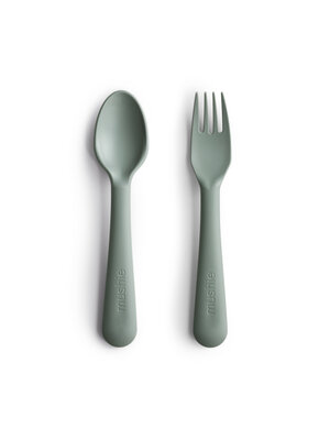 mushie Fork & spoon - sage