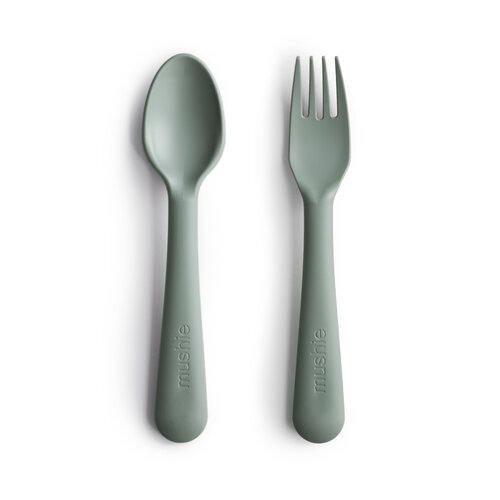 mushie Fork & spoon - sage