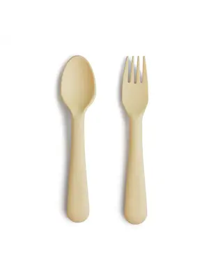 mushie Fork & spoon - Pale Daffodil