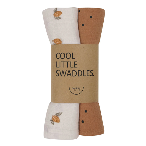 Little swaddle tonka/dots nut 2-pack