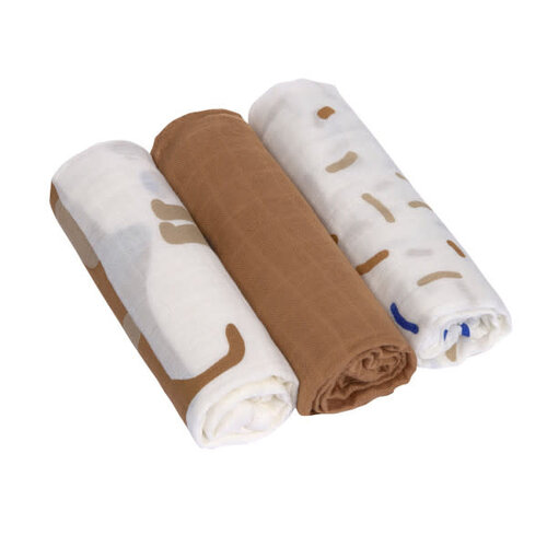 lassig Heavenly soft Swaddle L (3 pcs) - Little Mateys, royal blue lassig Heavenly soft Swaddle L (3 pcs) - Little Mateys, royal blue
