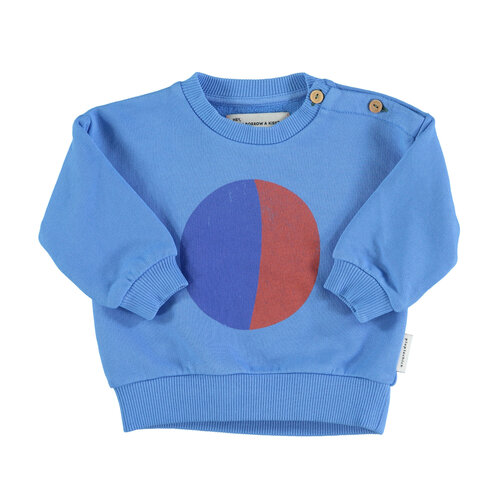 piu piu chick Sweatshirt | Blue w/ multicolor circle print piu piu chick Sweatshirt | Blue w/ multicolor circle print