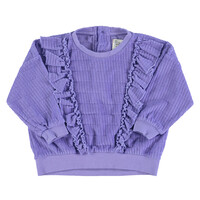Terry cotton sweatshirt | Purple w/ frills on chest
