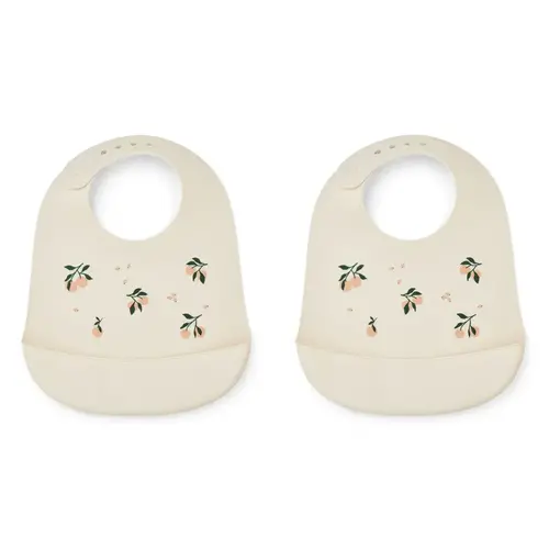 liewood Tilda silicone bib 2pack - peach/sea shell mix