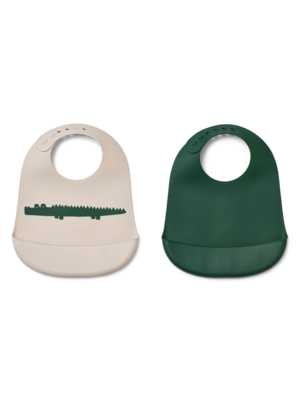 liewood Tilda silicone bib 2pack - carlos/sandy