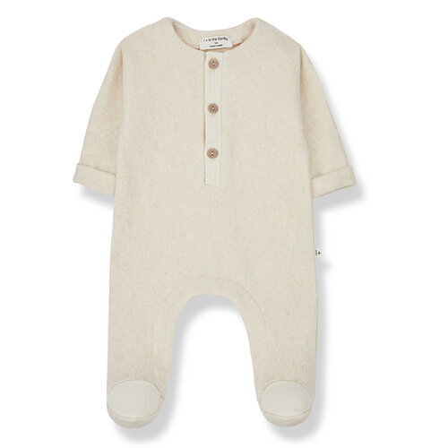 one more in the family Gaeten jumsuit w/ feet ecru one more in the family Gaeten jumsuit w/ feet ecru