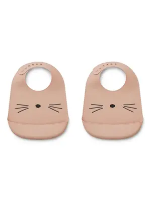 liewood Tilda Silicone Bib 2-Pack Cat rose