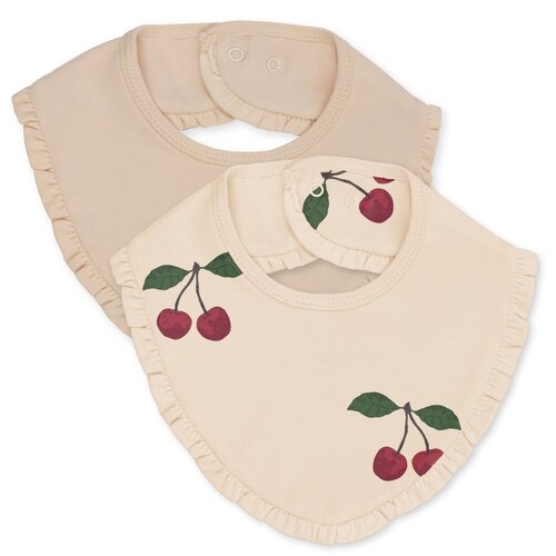 Konges slojd Basic 2 pack frill bib ma grande cerise/nouvelle peach Konges slojd Basic 2 pack frill bib ma grande cerise/nouvelle peach