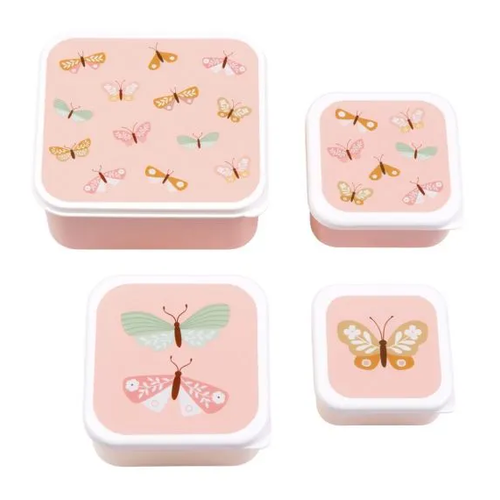 A Little lovely company Lunch & snack box set: Vlinders A Little lovely company Lunch & snack box set: Vlinders