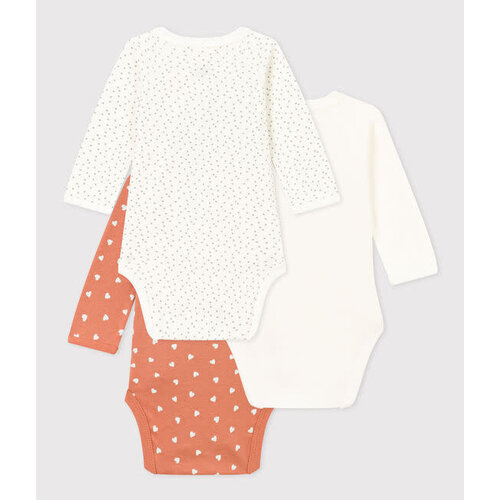 petit bateau SET VAN 3 KATOENEN OMSLAGBODY'S LANGE MOUWEN Hart