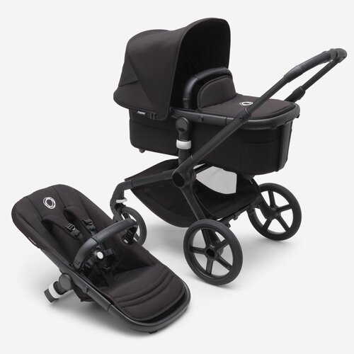 bugaboo Fox 5 kinderwagen met wieg en stoel - black frame/midgnight black