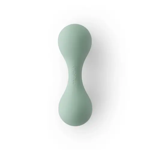 mushie Silicone Baby Rattle Toy cambridge blue