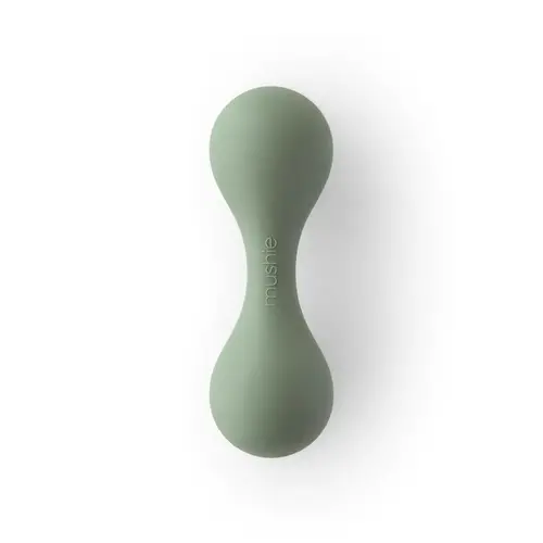mushie Silicone Baby Rattle Toy dried thyme mushie Silicone Baby Rattle Toy dried thyme