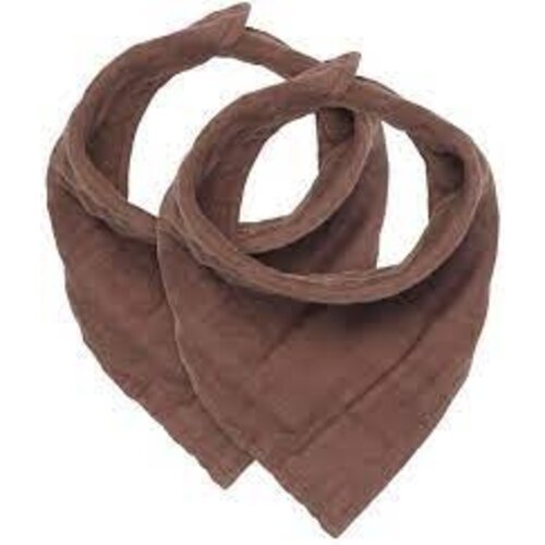 Jollein Bib bandana wrinkled cotton 2pack chestnut Jollein Bib bandana wrinkled cotton 2pack chestnut