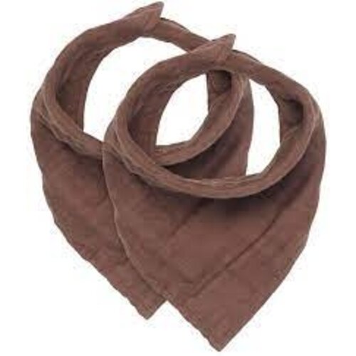 jollein Bib bandana wrinkled cotton 2pack chestnut