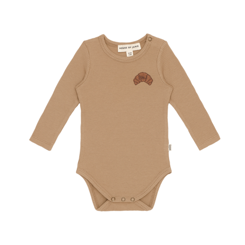 House of jamie Lange Mouw Romper camel soft waffle House of jamie Lange Mouw Romper camel soft waffle
