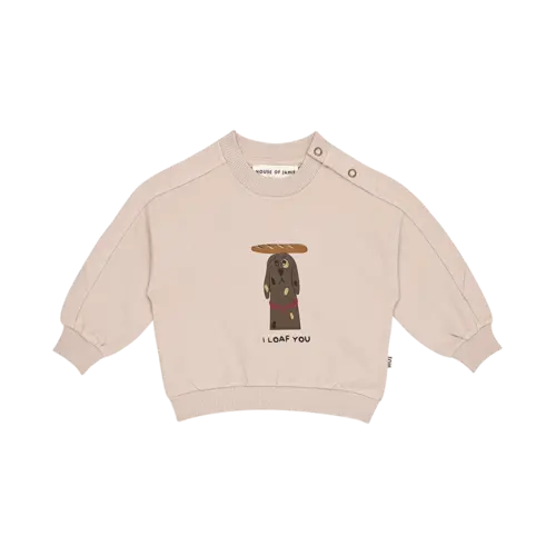 House of jamie Baby Sweatshirt french grey + 'i loaf you' House of jamie Baby Sweatshirt french grey + 'i loaf you'