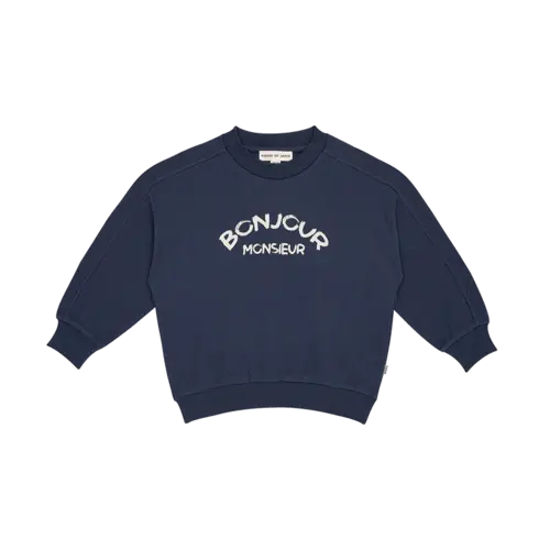 House of jamie Sweater classic blue + 'bonjour monsieur' House of jamie Sweater classic blue + 'bonjour monsieur'