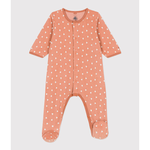 petit bateau fluwelen babypyjama sienna/marshmallow petit bateau fluwelen babypyjama sienna/marshmallow
