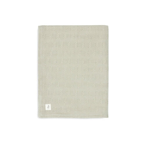 Jollein Deken Wieg 75x100cm Grain Knit - Olive Green/Velour Jollein Deken Wieg 75x100cm Grain Knit - Olive Green/Velour