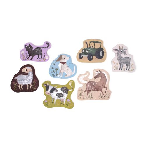 filibabba Set of 7 puzzles - Farm animals