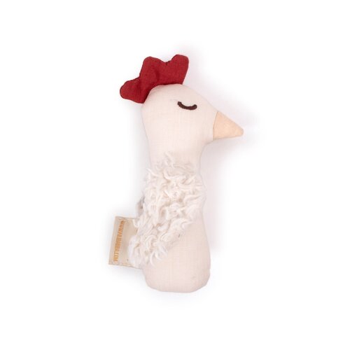 filibabba Linen rattle - Chicken