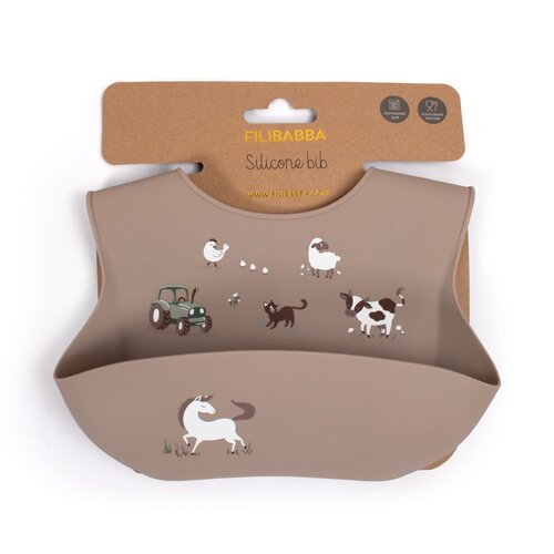 filibabba Silicone bib with print - Magic Farm