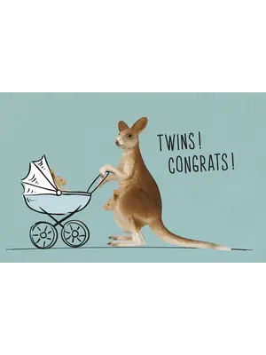 leuke kaartjes kangoeroe - twins congrats