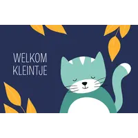 wenskaart kat - welkom kleintje