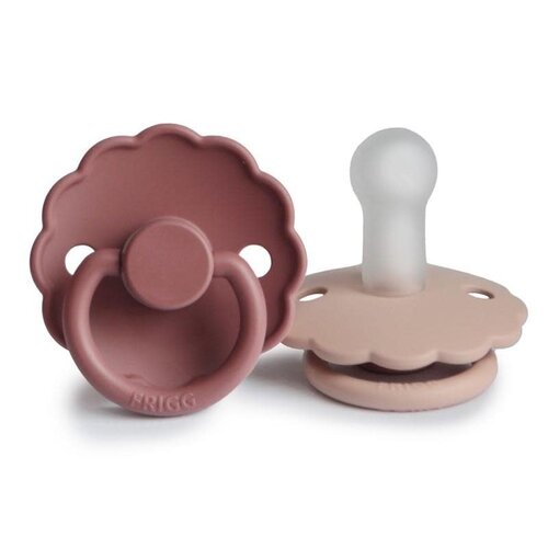 Frigg T2 Color Fopspeen 2 pack silicone daisy -blush/woodchuck