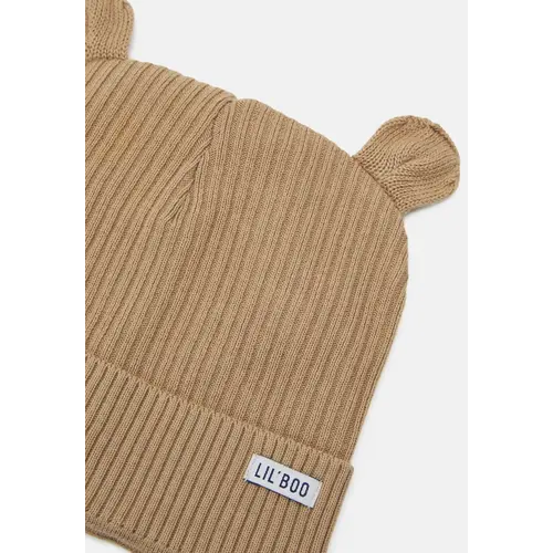 lil'boo ORGANIC BEAR BEANIE W. EARS - LIGHT BROWN