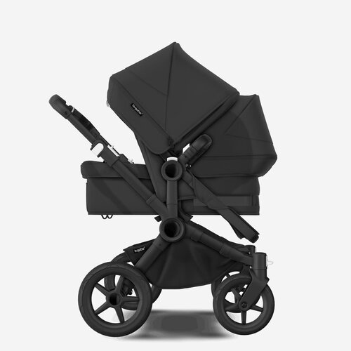 bugaboo Donkey 5 Duo kinderwagen met wieg en stoel Midnight black - black onderstel