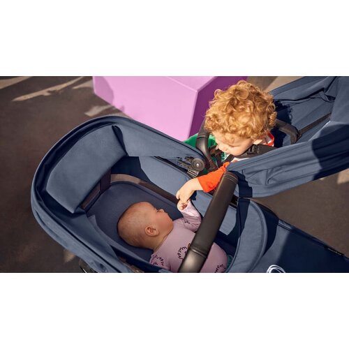 bugaboo Donkey 5 Duo kinderwagen met wieg en stoel Midnight black - black onderstel