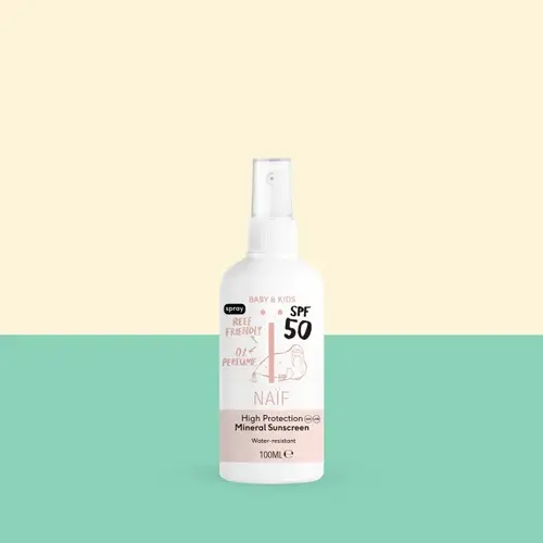 Naif Zonnebrand Spray 0% parfum voor Baby & Kids Factor 50 100ML Naif Zonnebrand Spray 0% parfum voor Baby & Kids Factor 50 100ML
