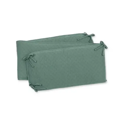 bemini BED- EN BOXBUMPER 30x180cm groen pady gewatteerde jersey