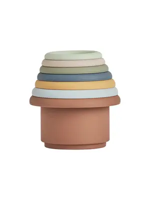 oyoy living design Tawa Silicone Stacking Cups - caramel/blue