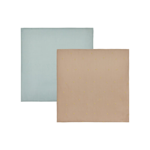 oyoy living design Yummy Muslin - Pack of 2 blue/camel