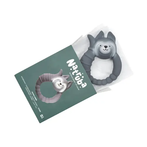 natruba Teether Raccoon - Grey