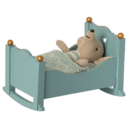 maileg Cradle,  for baby mouse blue