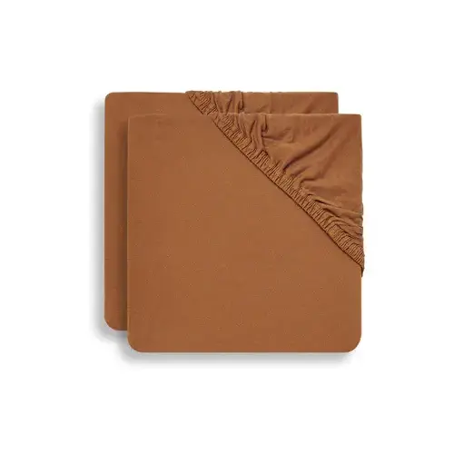 Jollein Hoeslaken jersey boxmatras 75x95cm caramel 2 stuks Jollein Hoeslaken jersey boxmatras 75x95cm caramel 2 stuks