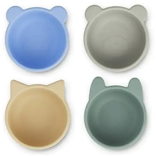 liewood Malene Silicone Bowl 4 Pack -Peppermint multi mix