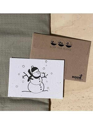 Bloom your message card flowers - snowman