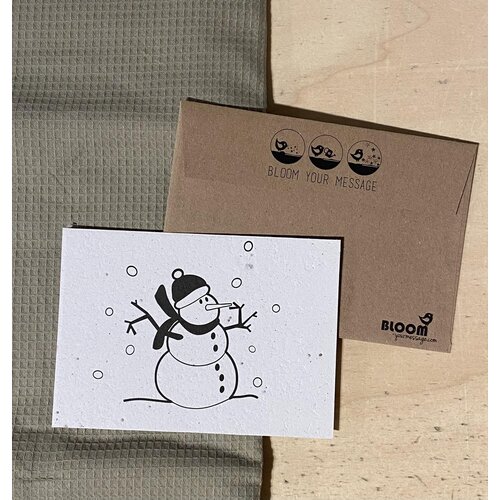 bloom your message card flowers - snowman