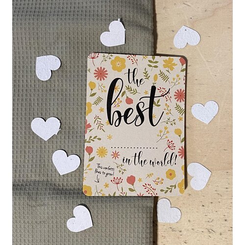 bloom your message 'best in the world' - bloom card flowers confetti