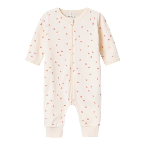 name it nbfnightsuit zip buttercream hearts