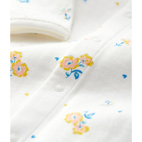 petit bateau Pyjama bloemenprint met kraagje uit biologisch katoenfluweel