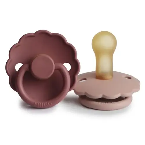 frigg T1  Daisy fopspeen 2-pack LATEX - blush/woodchuck